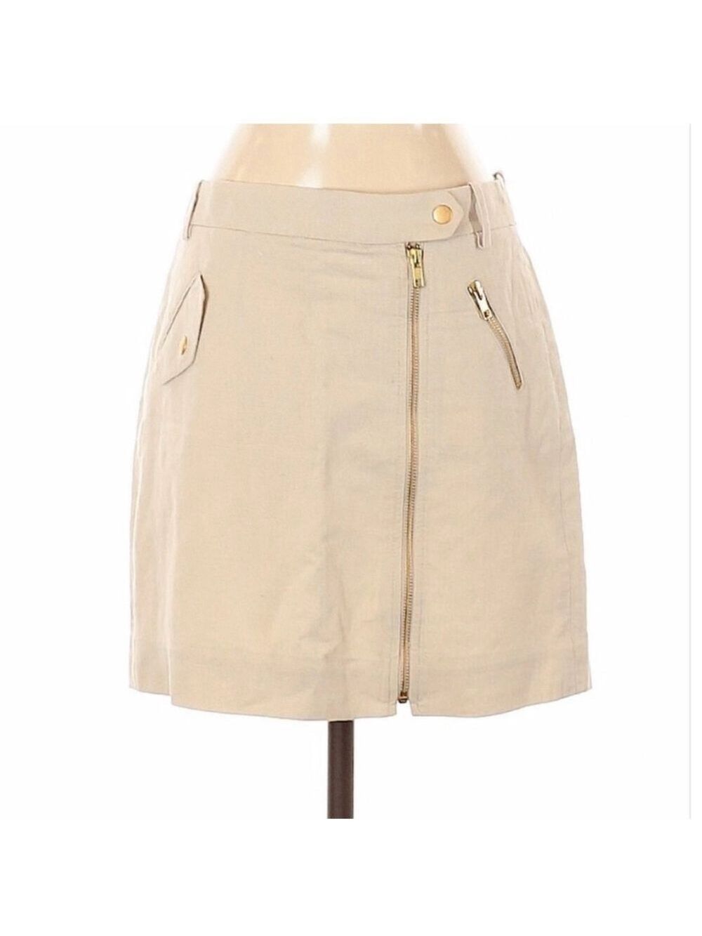J. Crew Tan Beige Linen Utility Skirt - Picture 2 of 15